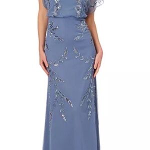 Adrianna Papell Blue Embroidered Wedding Dress